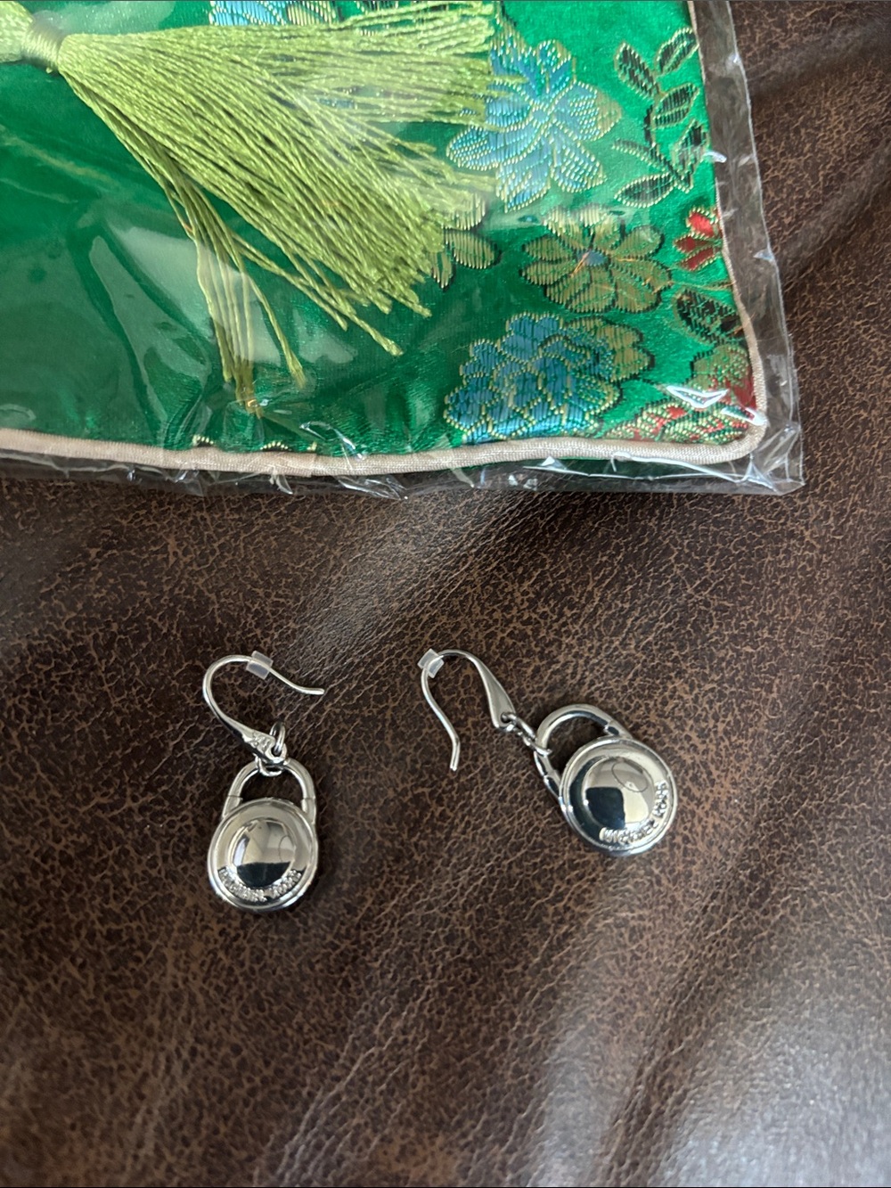 Michael Kors Silver-tone MK Drop Earrings - Picture 7 of 7